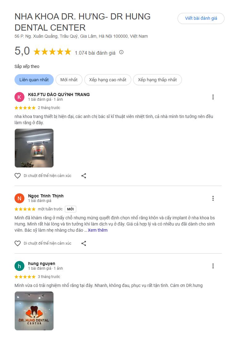 Đánh giá về Dr Hưng