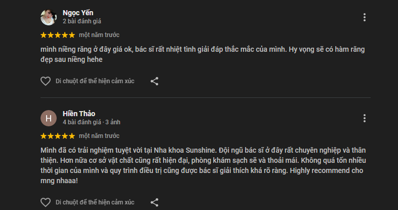 Nhận xét về Sunshine