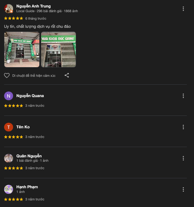 Đánh giá về Đức Giang